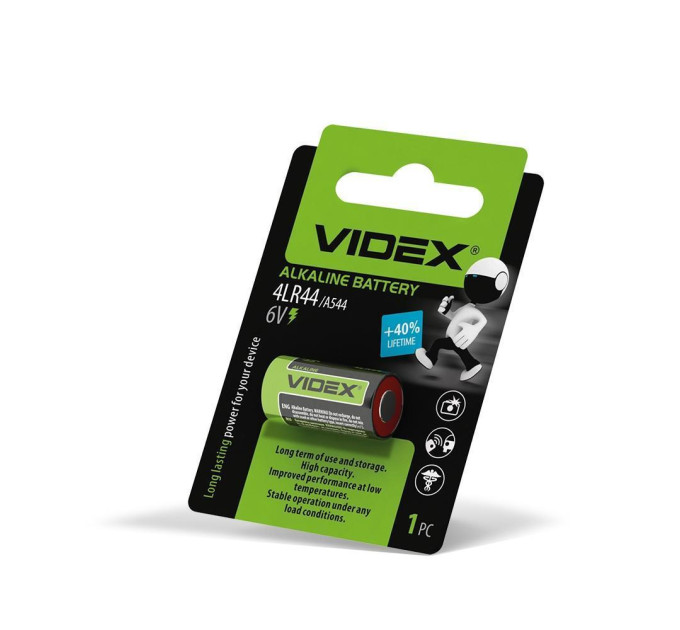 Батарейка лужна Videx 4LR44/A544 1шт BLISTER 4LR44/A544 1B - 298870 - ціна за 1 шт. 51.00 грн., замовлення кратно блістеру (2/4/5/10шт)