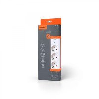 Мережевий подовжувач VIDEX ONCORD з/з 4п 3м (3x1.5мм) з кнопкою White VF-PD43G-W - 484923