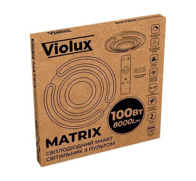 Світильник LED smart MATRIX+пульт 100W 3000-6000K IP20 чорний круг ( 220485 )