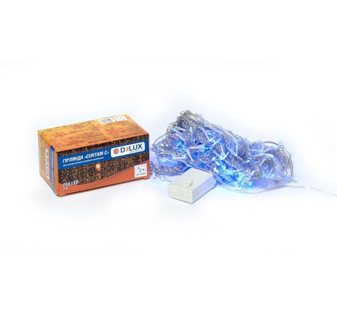 Гірлянда внутрішня DELUX CURTAIN С 256LED 3х2m син/проз IP20