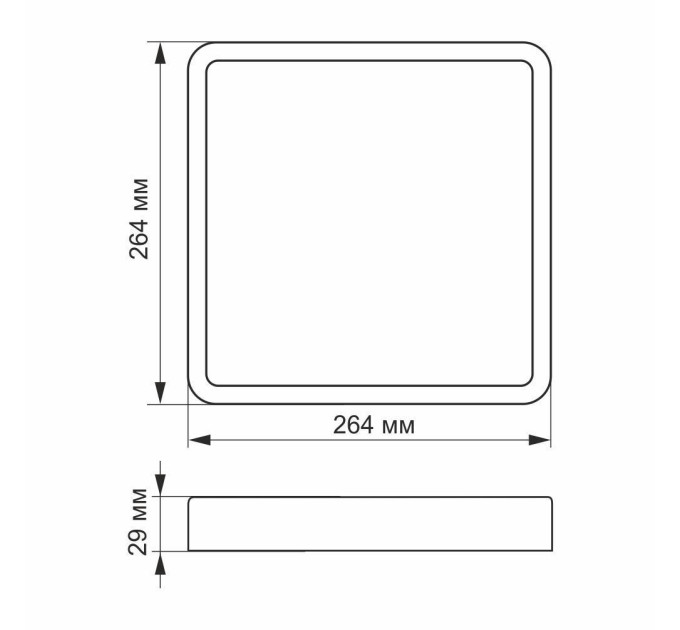 LED Світильник накладний квадрат VIDEX 24W 5000K White VL-DLSS-245 - 296685