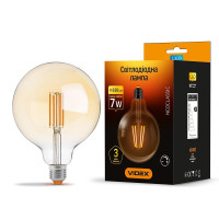 LED лампа VIDEX Filament G125FAD 7W E27 2200K дімерна бронза VL-G125FAD-07272 - 295527
