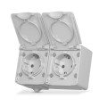 IP65 Розетка зовнішня подвійна із заземленням сіра VIDEX BINERA VF-BNW22G-G - 298283