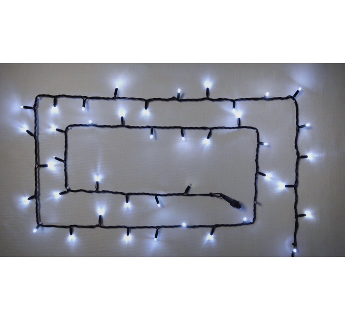 Гірлянда зовнішня DELUX STRING 100 LED 10m (2x5m) flash білий/чорний IP44 EN