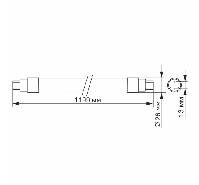 LED FITO лампа VIDEX T8F 18W 1.2M VL-T8F-1812B - 482332