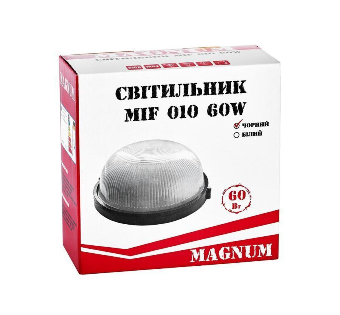 Світильник настінно-стельовий MAGNUM MIF 010 NEW 60W E27 чорний