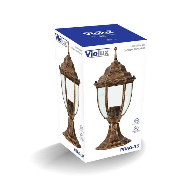 Світильник садово-парковий Violux Prag-35 антична бронза 60W Е27 IP44 ( 500050 )