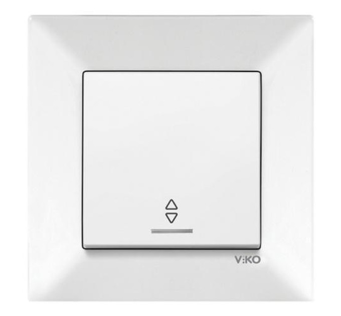Вимикач VI-KO Meridian білий 1кл прохідний з підсвіткою (90970063-WH)