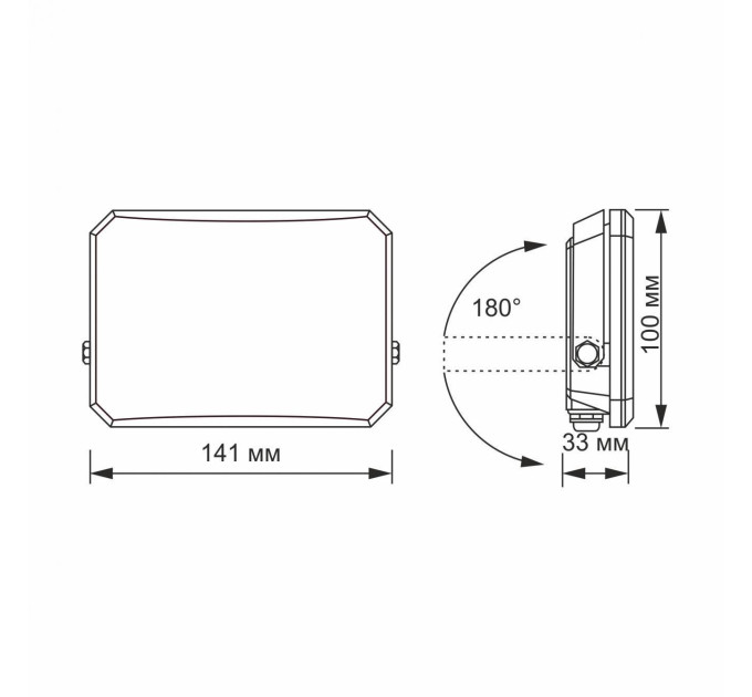 LED прожектор VIDEX F3 30W 5000K 220V Black (VLE-F3-0305B) VLE-F3-0305B - 542446