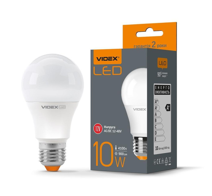 LED лампа VIDEX A60e 12V 10W E27 4100K VL-A60e12V-10274 - 294469