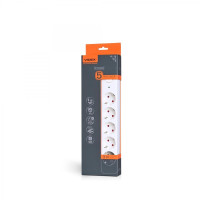 Мережевий подовжувач VIDEX ONCORD з/з 5п 3м (3x1.5мм) з кнопкою White VF-PD53G-W - 484961