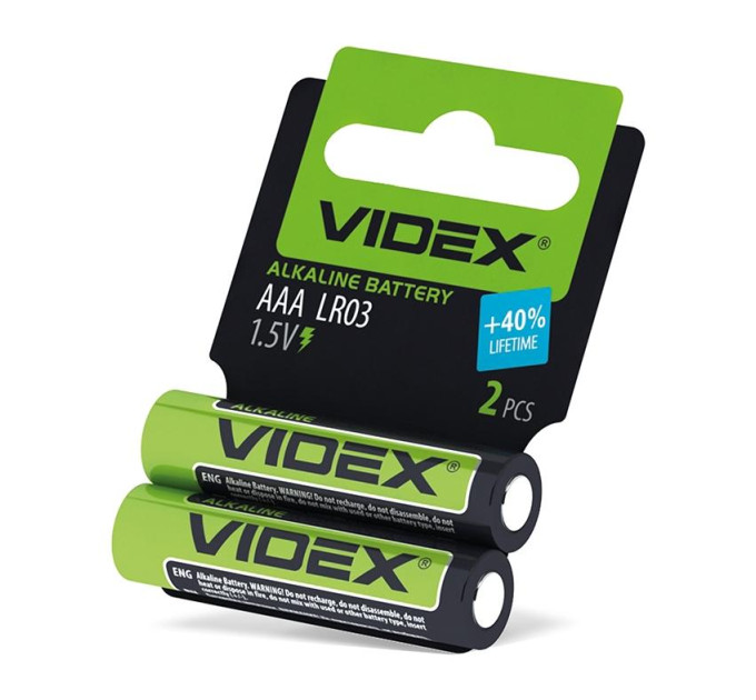 Батарейка лужна Videx LR03/AAA 2шт SHRINK CARD LR03/AAA 2pcs SC - 290904 - ціна за 1 шт. 19.00 грн., замовлення кратно блістеру (2/4/5/10шт)