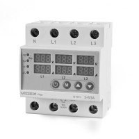 Трифазне реле контролю напруги та струму VIDEX RESIST 145-300В 1-63А VF-RS-3RNT63 - 484114