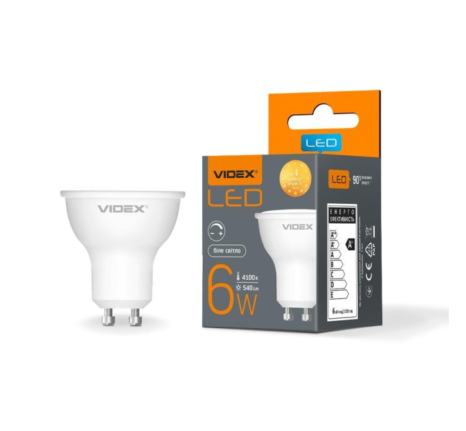LED лампа VIDEX MR16еD 6W GU10 4100K дімерна VL-MR16еD-06104 - 482486