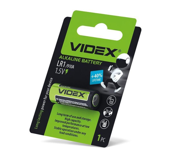 Батарейка лужна Videx LR1 1шт BLISTER LR1 1B - 294322 - ціна за 1 шт. 27.00 грн., замовлення кратно блістеру (2/4/5/10шт)