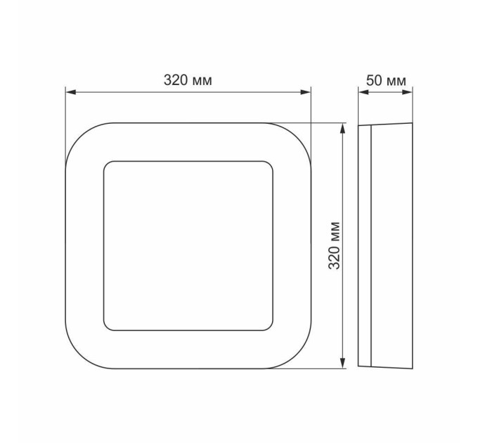 LED світильник ART IP65 квадратний VIDEX 30W 5000K VL-BHFS-305 - 299143