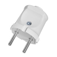 Вилка DELUX CT21 однофаз. без з/к 6А, 250V, 1300W, біл.