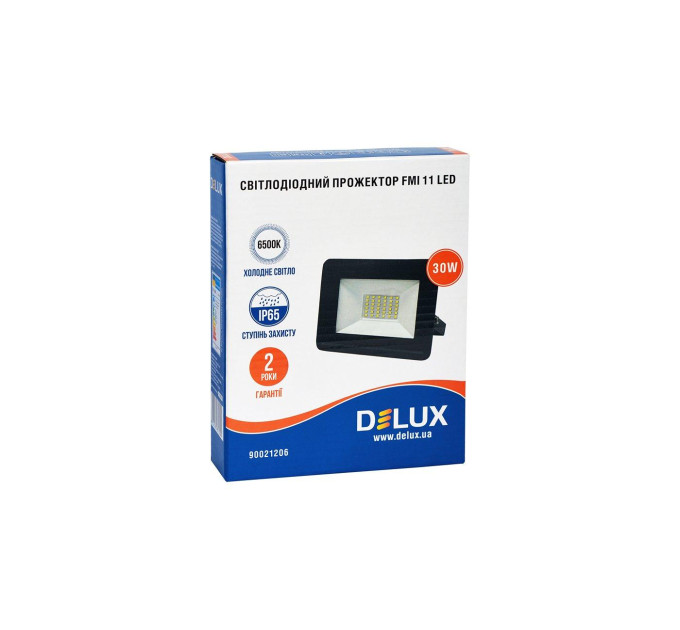 Прожектор світлодіодний DELUX FMI 11 LED 30Вт 6500К IP65 чорний