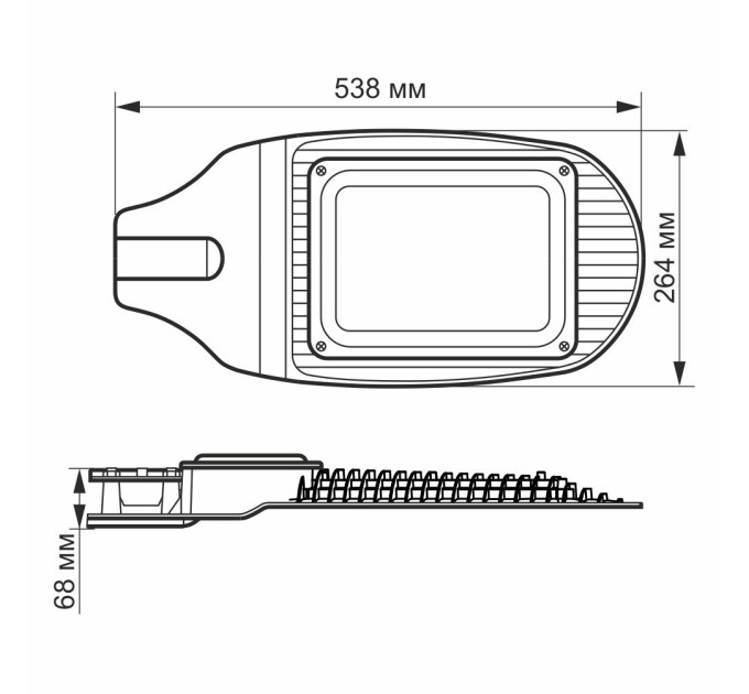 LED вуличний ліхтар VIDEX 100W 5000K Сірий