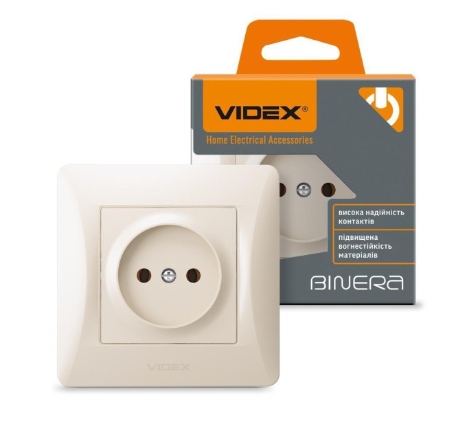 Розетка одинарна кремова VIDEX BINERA VF-BNSK1-CR - 296043