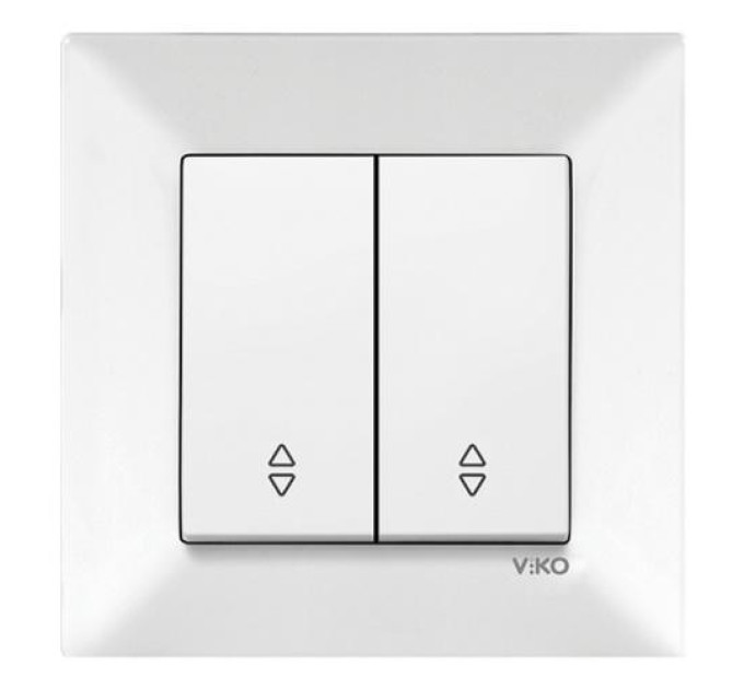 Вимикач VI-KO Meridian білий 2кл прохідний (90970017-WH)