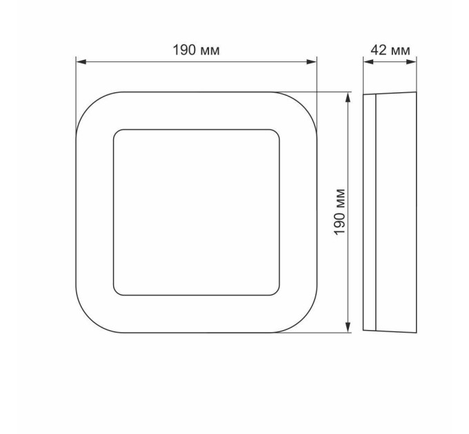 LED світильник ART IP65 квадратний VIDEX 15W 5000K VL-BHFS-155 - 298344