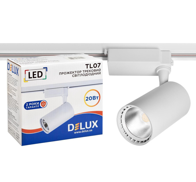 Прожектор світлодіодний трековий DELUX TL07 20 Вт 36° 4000K білий