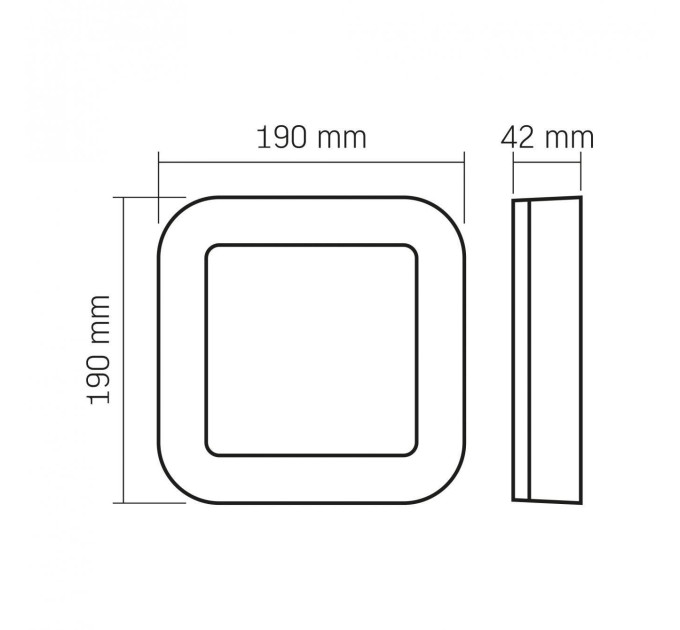 LED світильник ART IP65 квадратний VIDEX 15W 5000K Black VL-BHFS-155B - 485180