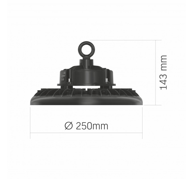 LED світильник висотний ХайБей VIDEX 100W 5000K 18000Lm Чорний VL-HB01-1005B - 484633