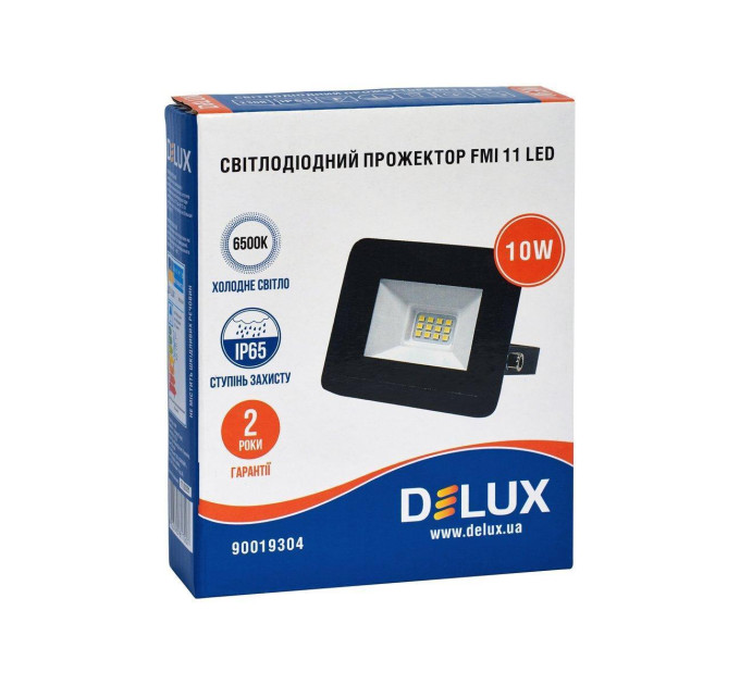 Прожектор світлодіодний DELUX FMI 11 LED 10Вт 6500К IP65 чорний