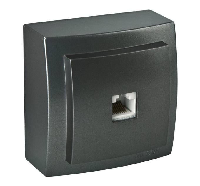 Розетка Nilson Themis антрацит комп'ютерна  CAT5e RJ45 ( 26161044 )