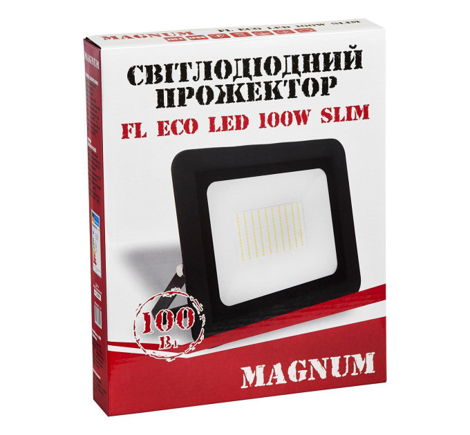 Прожектор світлодіодний MAGNUM FL ECO LED 100Вт slim 6500К IP65