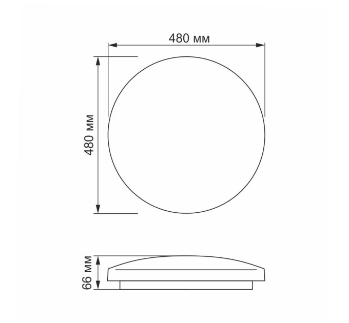 LED світильник настінно-стельовий круглий VIDEX 48W 4100K Матовий VL-CLR-484M - 299655