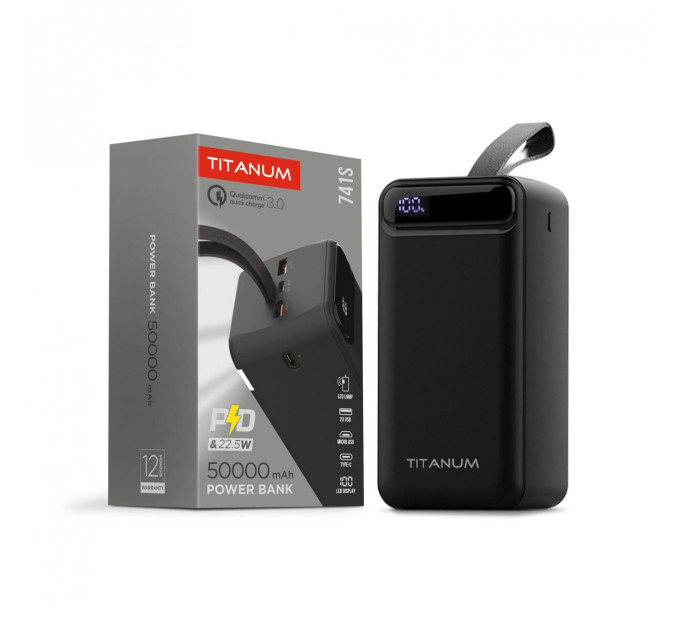 Повербанк 50000mAh TITANUM 741S 22.5W Black TPB-741S-B - 484268