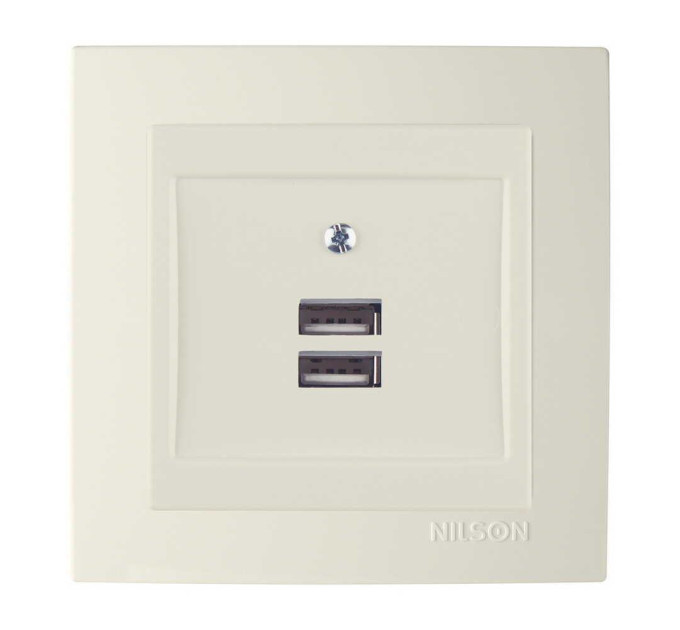 Розетка Nilson Touran кремова 2-на USB ( 24121081 )