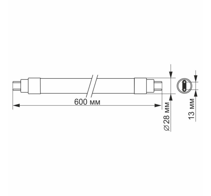 LED лампа VIDEX T8b 9W 0.6M 4100K матова VL-T8b-09064 - 292649