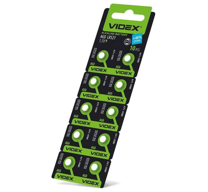 Батарейка годинникова Videx AG 0/LR521 BLISTER CARD 10 шт AG0/10B/1.5V - 291741 - ціна за 1 шт. 10.00 грн., замовлення кратно блістеру (2/4/5/10шт)