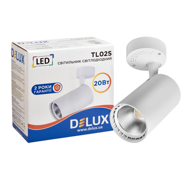 Світильник світлодіодний стельовий DELUX TL02S 20 Вт 36* 4000K білий