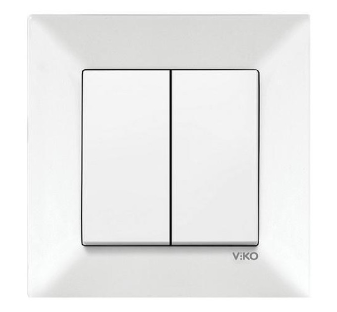 Вимикач VI-KO Meridian білий 2кл (90970002-WH)