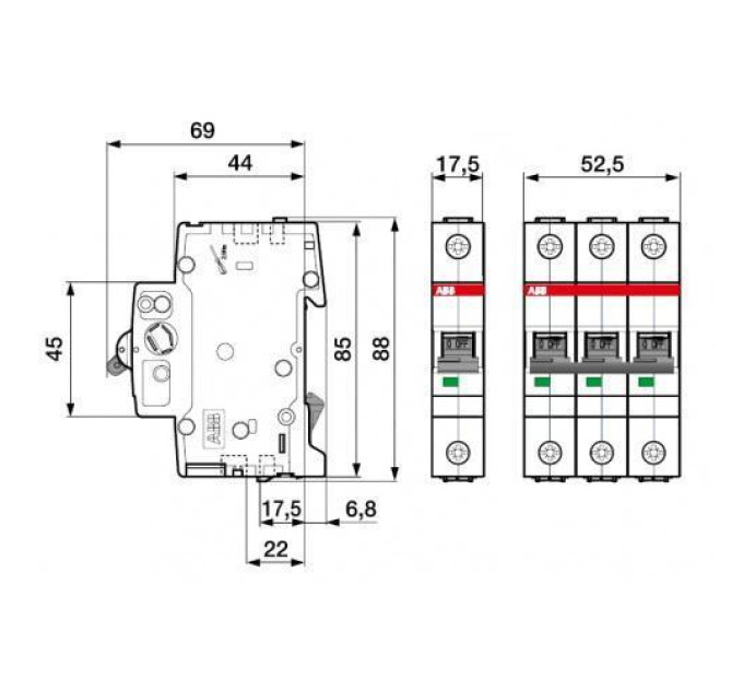 Автоматичний вимикач ABB SZ201-B50 ( 2CDS251025R0505 )