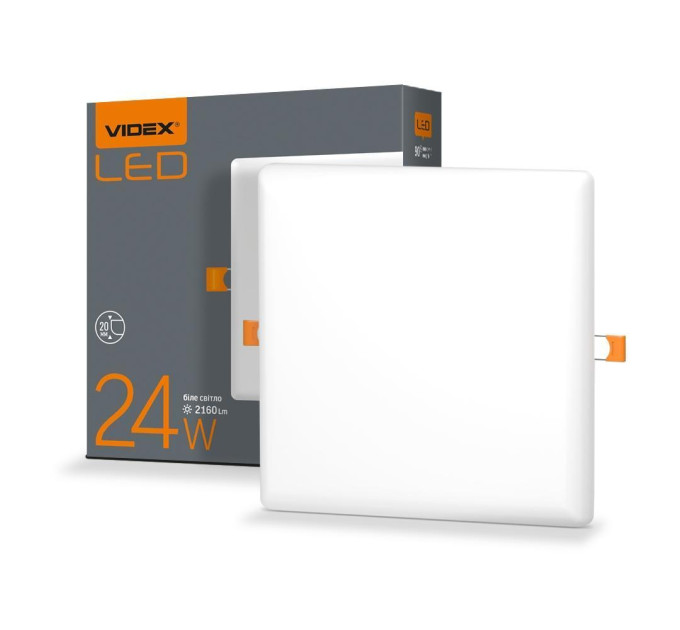 LED світильник безрамковий квадратний VIDEX 24W 4100K VL-DLFS-244 - 298160