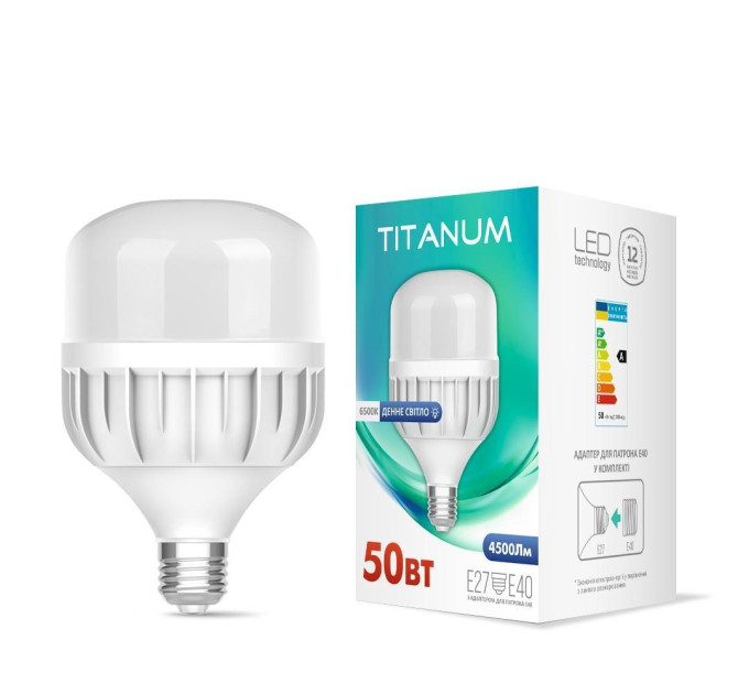 LED лампа TITANUM A138 50W E27 6500К TL-HA138-50276 - 480581