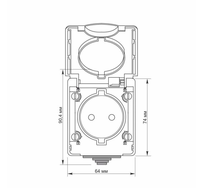IP65 Розетка зовнішня одинарна сіра VIDEX BINERA VF-BNW21-G - 298955