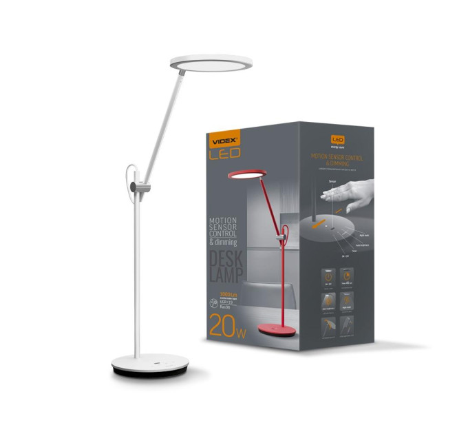 LED лампа настiльна VIDEX VL-TF15W 20W 4100K біла VL-TF15W - 482318