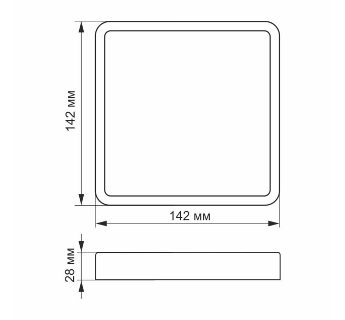 LED Світильник накладний квадрат VIDEX 12W 5000K White VL-DLSS-125 - 294094