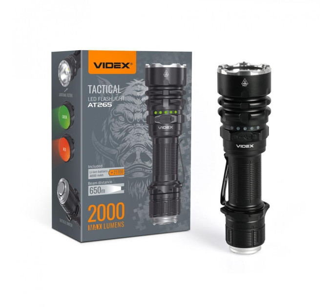 Тактичний світлодіодний ліхтарик VIDEX VLF-AT265 2000Lm 6500K VLF-AT265 - 484237