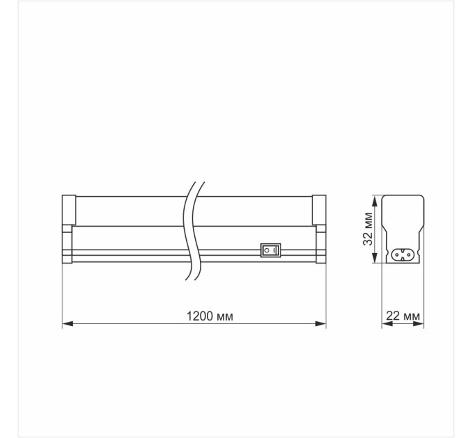 LED свiтильник лiнiйний Т5 TITANUM 20W 1.2М 5000K TL-T5-20125 - 480567