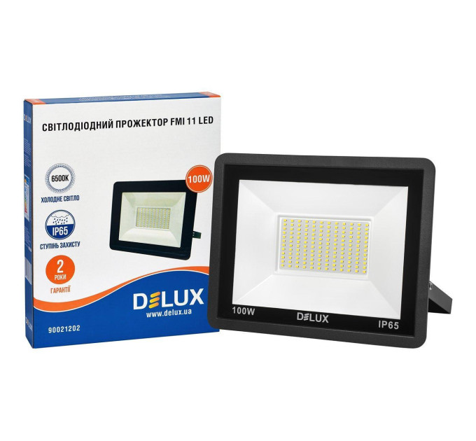 Прожектор світлодіодний DELUX FMI 11 LED 100Вт 6500К IP65 чорний