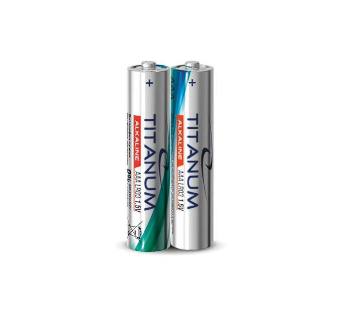 Батарейка лужна Titanum LR03/AAA 2шт SHRINK T-LR03/AAA 2pcs T - 293998 - ціна за 1 шт. 9.00 грн., замовлення кратно блістеру (2/4/5/10шт)