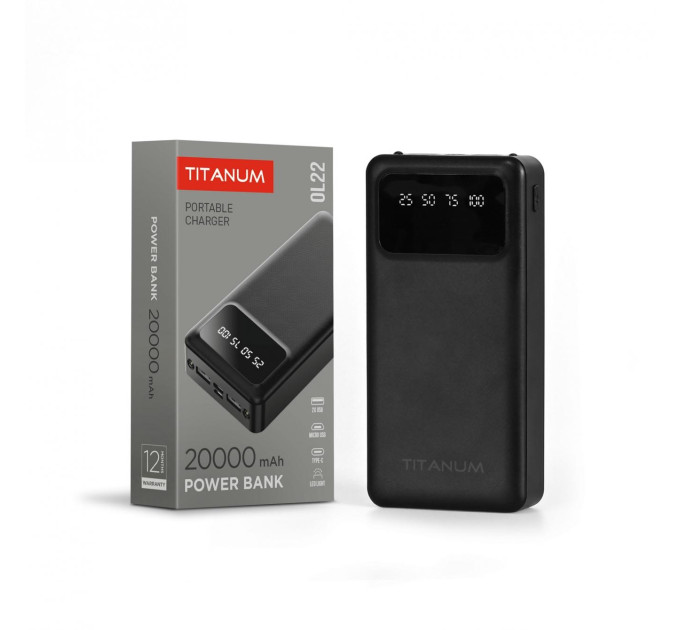 Повербанк 20000mAh TITANUM OL22 Black TPB-OL22-B - 484169